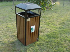 城市市政小區(qū)道路環(huán)衛(wèi)垃圾桶,木紋金屬廣場垃圾桶